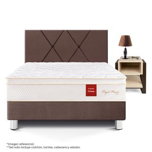 Set Dormitorio Royal Prince Firme Cabecera Loft 1.5 plz + Velador Flotante