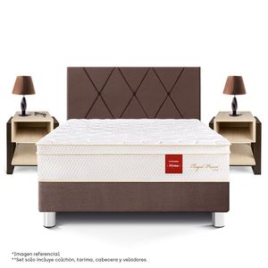 Set Dormitorio Royal Prince Firme Cabecera Loft 2 plz + Velador Flotante