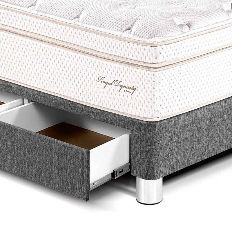 Cama-con-Cajones-Royal-Dynasty-Gris-|-2-plazas