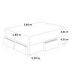 Cama-con-Cajones-Royal-Dynasty-Gris-|-2-plazas