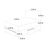 Dormitorio-con-cajones-Royal-Abrazzo-Blocks-Chocolate-|-2-plazas
