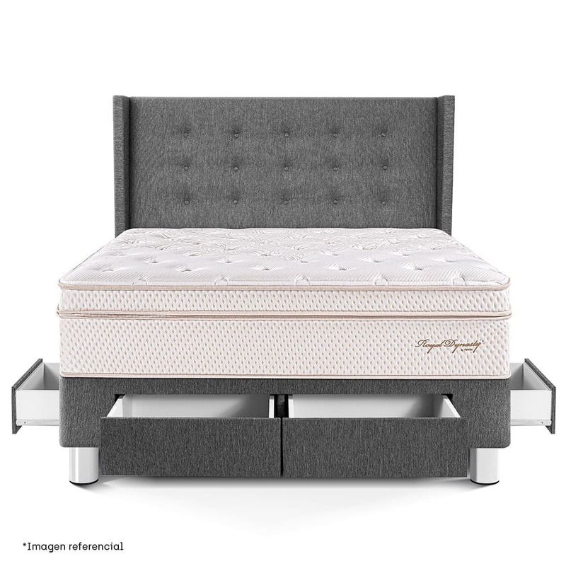 Dormitorio-con-Cajones-Royal-Dynasty-Gold-Gris-|-2-plazas