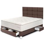 Dormitorio-con-Cajones-Royal-Crown-Blocks-Chocolate-|-2-plazas