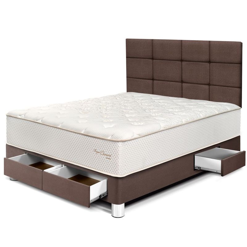 Dormitorio-con-Cajones-Royal-Crown-Blocks-Chocolate-|-2-plazas