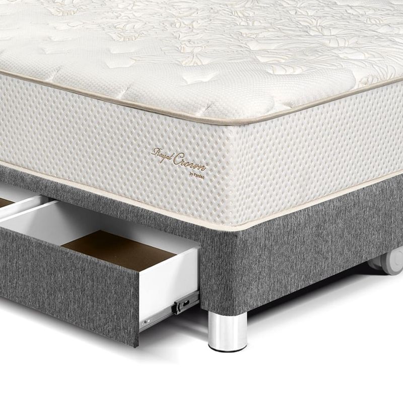 Dormitorio-con-Cajones-Royal-Crown-Gold-Gris-|-2-plazas