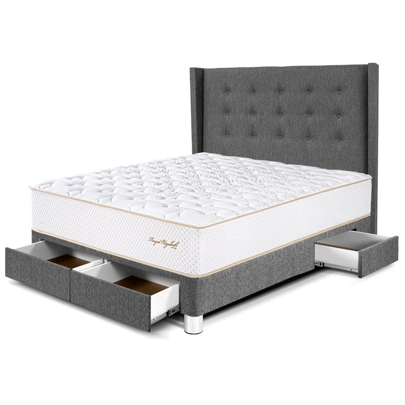Dormitorio-con-Cajones-Royal-Elizabeth-Gold-Gris-|-2-plazas