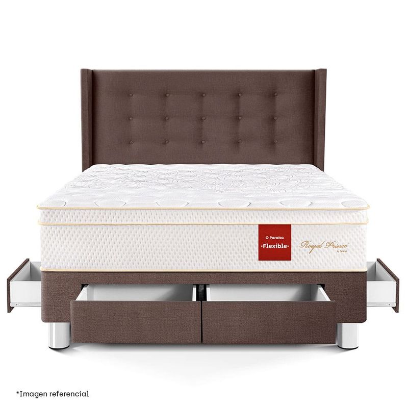 Dormitorio-con-cajones-Royal-Prince-Flexible-Gold-Chocolate-|-2-plazas