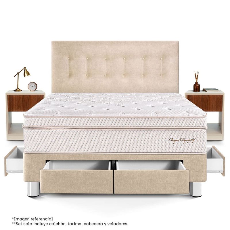 Set-Dormitorio-Royal-Dynasty-con-cajones-Queen-Champagne---2-Veladores-con-Cajon