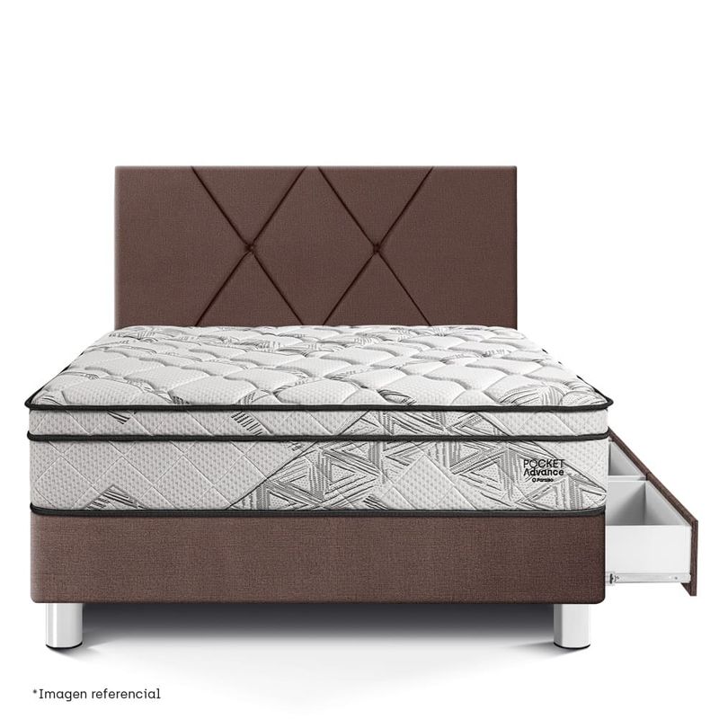 Dormitorio-con-Cajones-Pocket-Advance-Chocolate-|-1.5-plazas