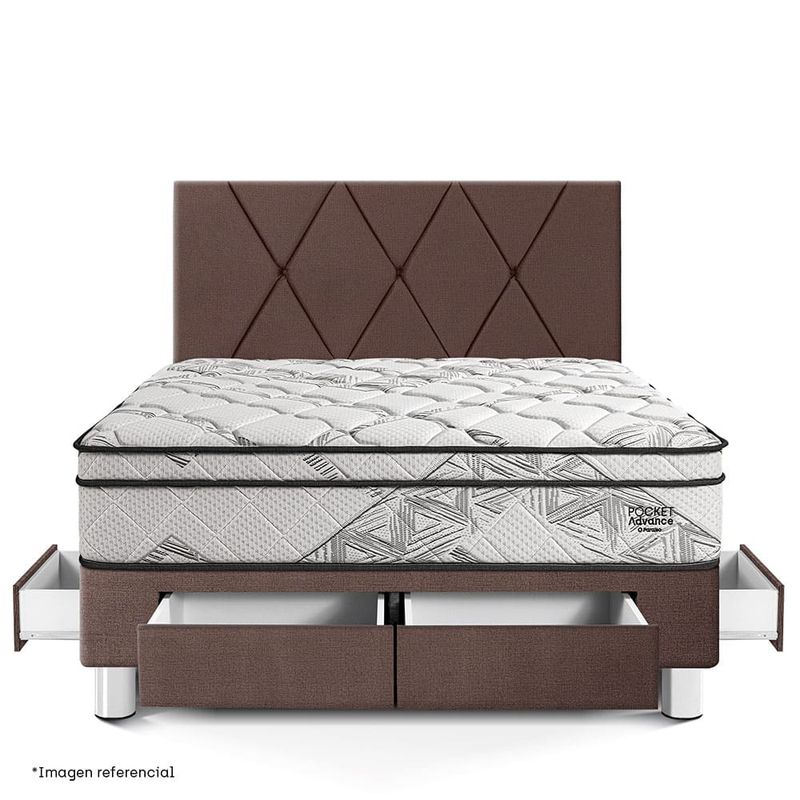 Dormitorio-con-Cajones-Pocket-Advance-Chocolate-|-2-plazas