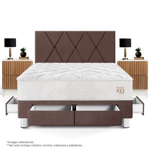 Set Dormitorio con Cajones Pocket Max Loft + Velador Brisse | 2 plazas