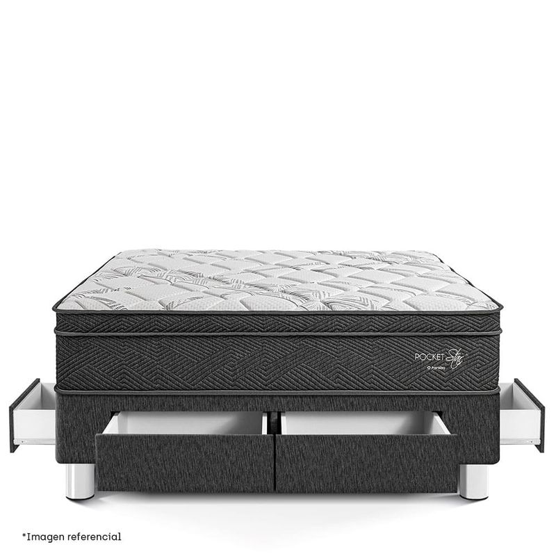 Cama-con-Cajones-Pocket-Star-Charcoal-|-2-plazas