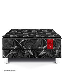 Cama Premium Super Star Negro | 1.5 plazas