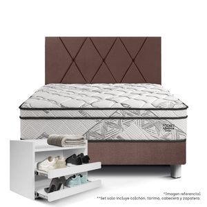 Set Dormitorio Pocket Advance Loft 2 plz + Zapatera