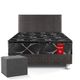 set dormitorio super star negro king acero puff chico