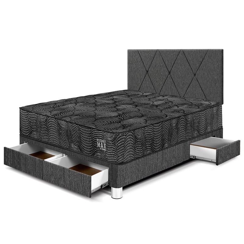 Dormitorio con cajones Pocket Max Black 2 plazas