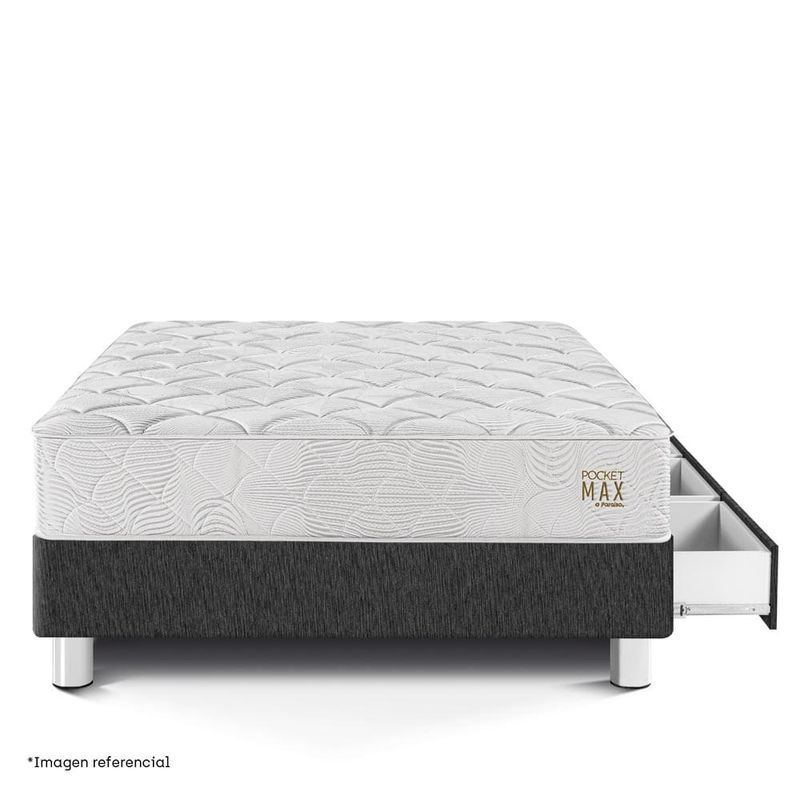 Cama-con-Cajones-Pocket-Max-Charcoal-|-1.5-plazas