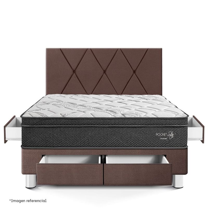 Dormitorio-con-Cajones-Pocket-Star-Chocolate-|-2-plazas
