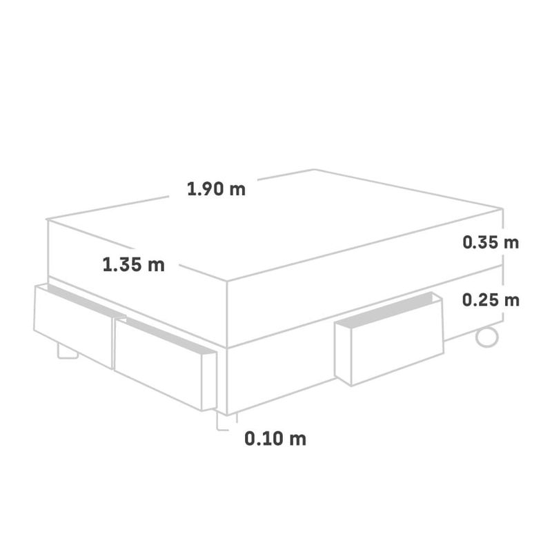 Cama con Cajones Royal Balanzze Chocolate | 2 plazas