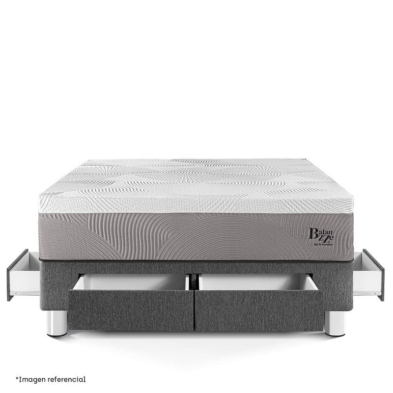 Cama con Cajones Royal Balanzze Gris | King