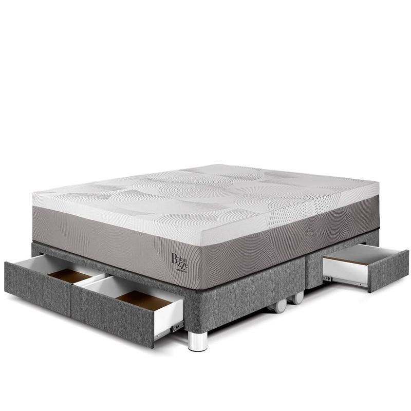 Cama con Cajones Royal Balanzze Gris | King