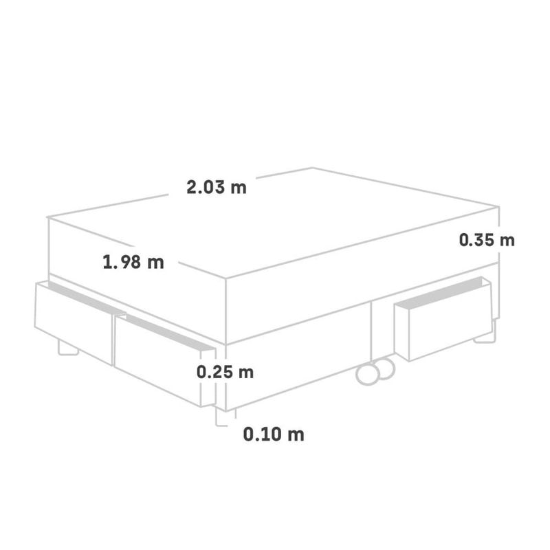 Cama con Cajones Royal Balanzze Gris | King