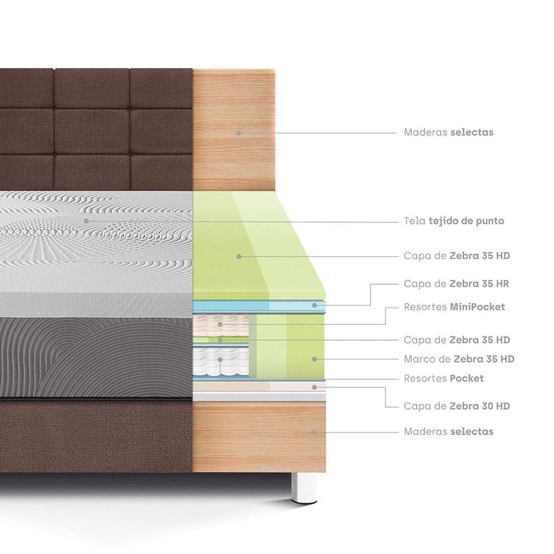 Dormitorio Royal Balanzze Blocks Chocolate Queen