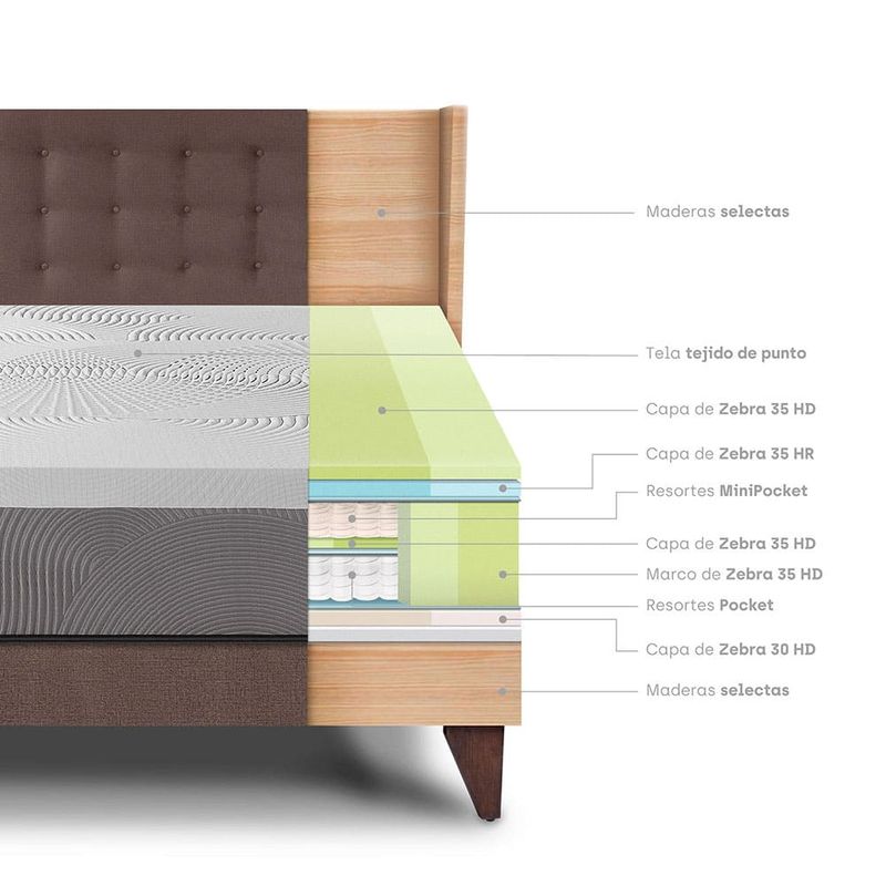 Dormitorio Europeo Royal Balanzze Gold Chocolate 2 plazas