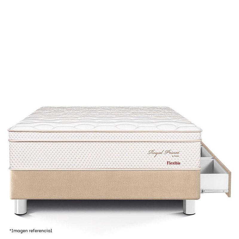Cama Royal Prince con cajones Flexible Champagne 1.5 plazas