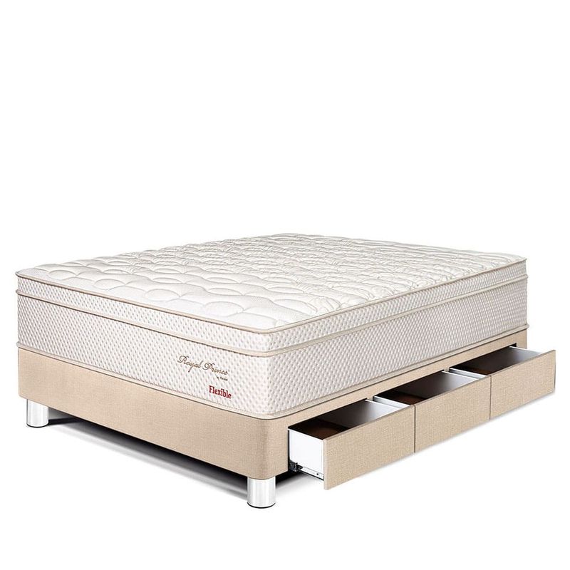 Cama Royal Prince con cajones Flexible Champagne 1.5 plazas