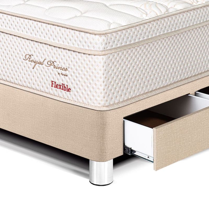 Cama Royal Prince con cajones Flexible Champagne 1.5 plazas