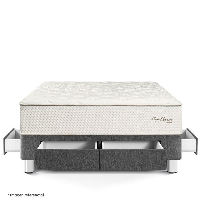 Cama con Cajones Royal Crown Gris | King