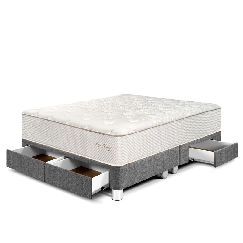 Cama con Cajones Royal Crown Gris | King