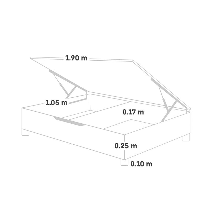 Dormitorio Boxet Gold Royal Cloud Gris | 1.5 plazas