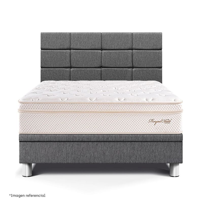 Dormitorio Boxet Blocks Royal Cloud Gris | 2 plazas