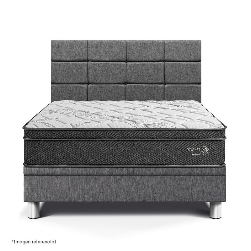 Dormitorio Boxet Blocks Pocket Star Gris | 2 plazas