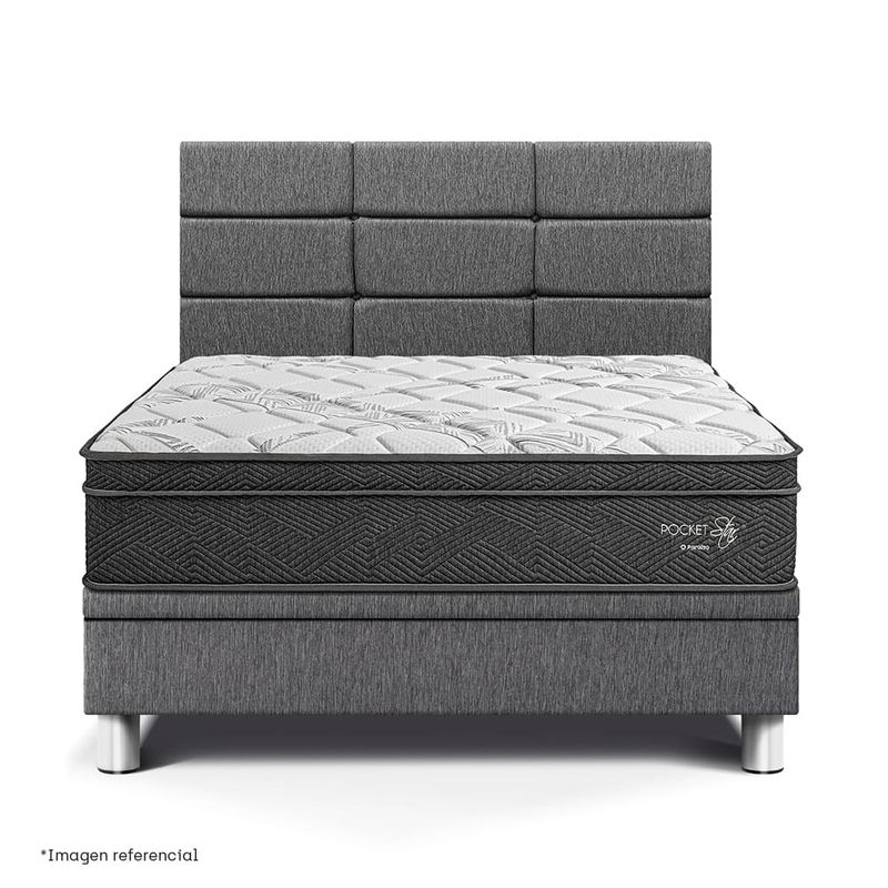 Dormitorio Boxet Blocks Pocket Star Gris | 1.5 plazas