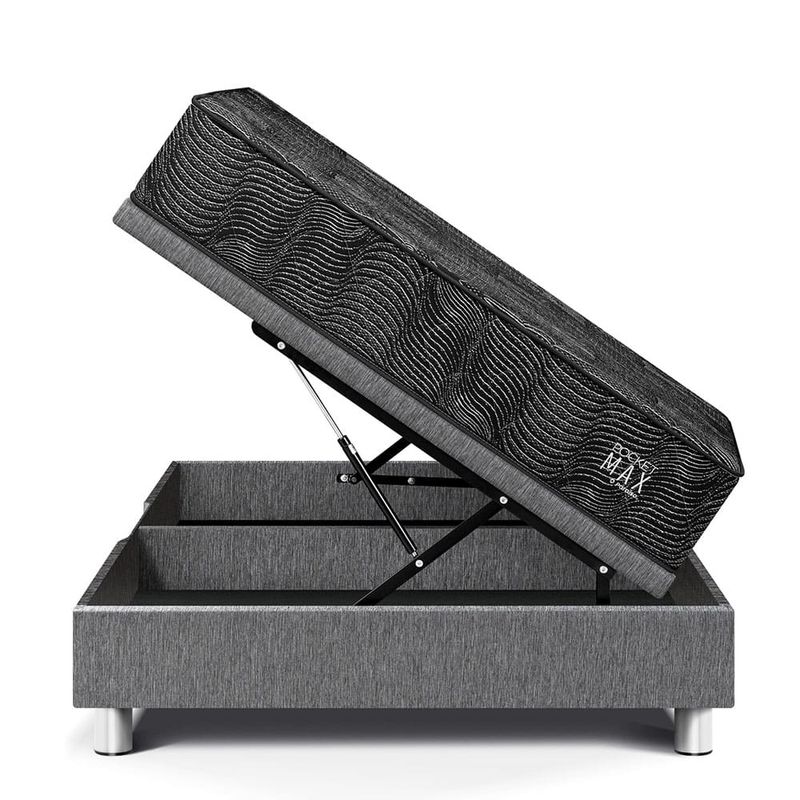 Dormitorio Boxet Gold Pocket Max Black Gris | 1.5 plazas