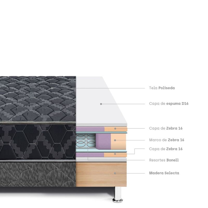 Cama Cónsul Black | 2 plazas