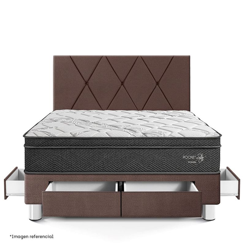 Dormitorio con Cajones Pocket Star Loft Chocolate | 2 plazas