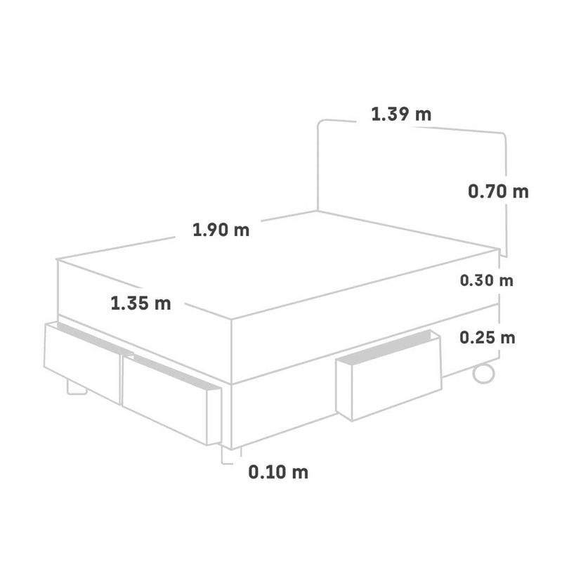 Dormitorio con Cajones Pocket Star Loft Chocolate | 2 plazas