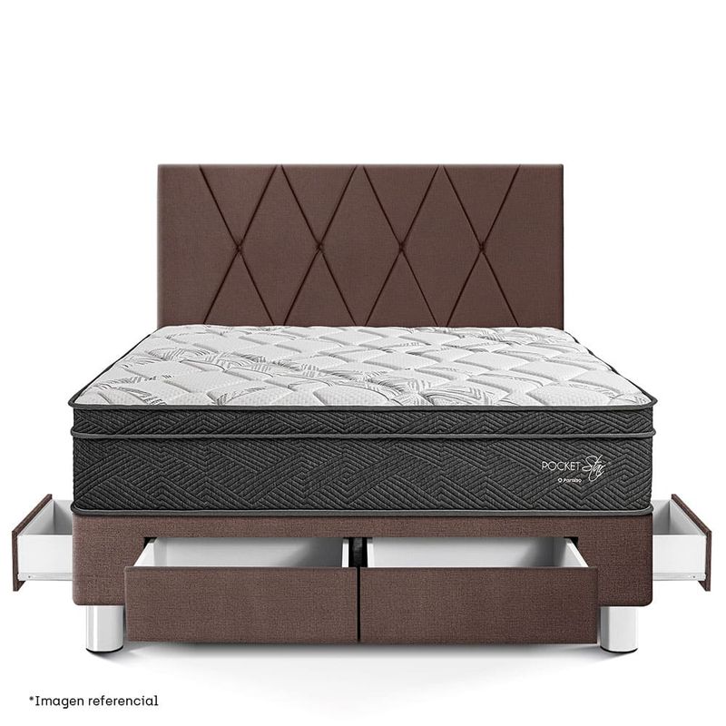 Dormitorio con Cajones Pocket Star Loft Chocolate | Queen