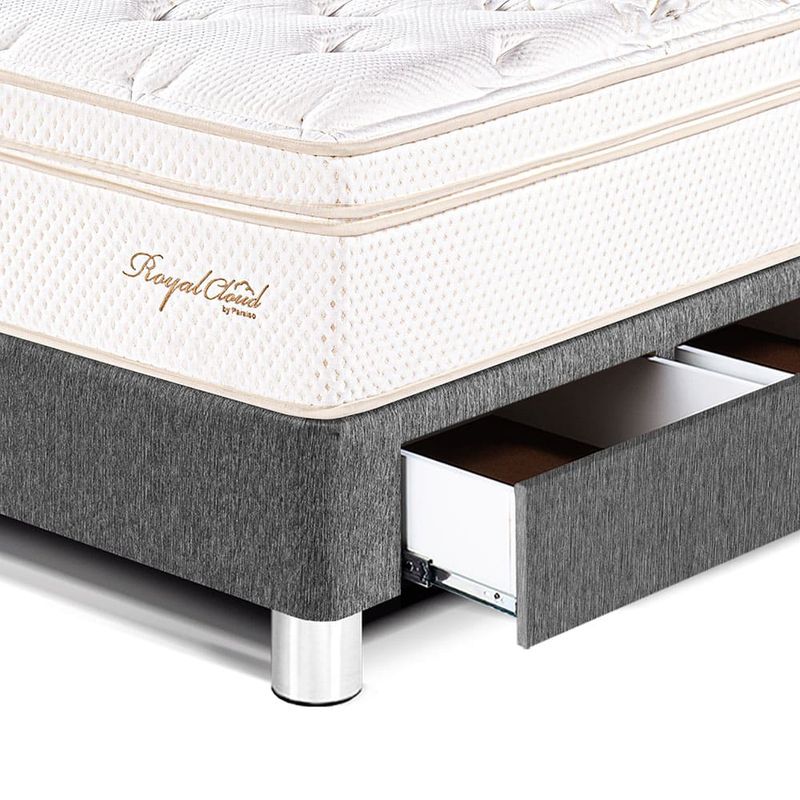 Cama con Cajones Royal Cloud Gris | 1.5 plazas