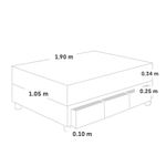 Cama con Cajones Royal Cloud Gris | 1.5 plazas