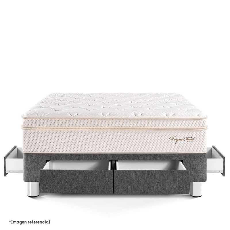 Cama con Cajones Royal Cloud Gris | 2 plazas