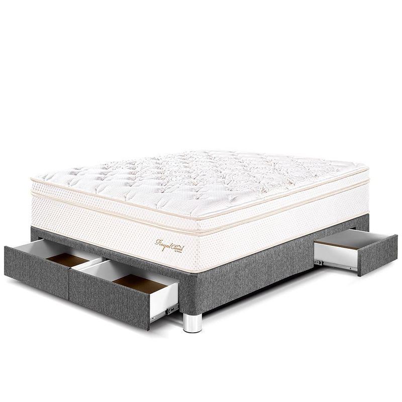 Cama con Cajones Royal Cloud Gris | 2 plazas