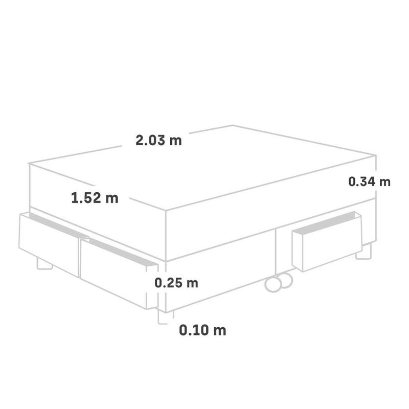 Cama con Cajones Royal Cloud Gris | Queen