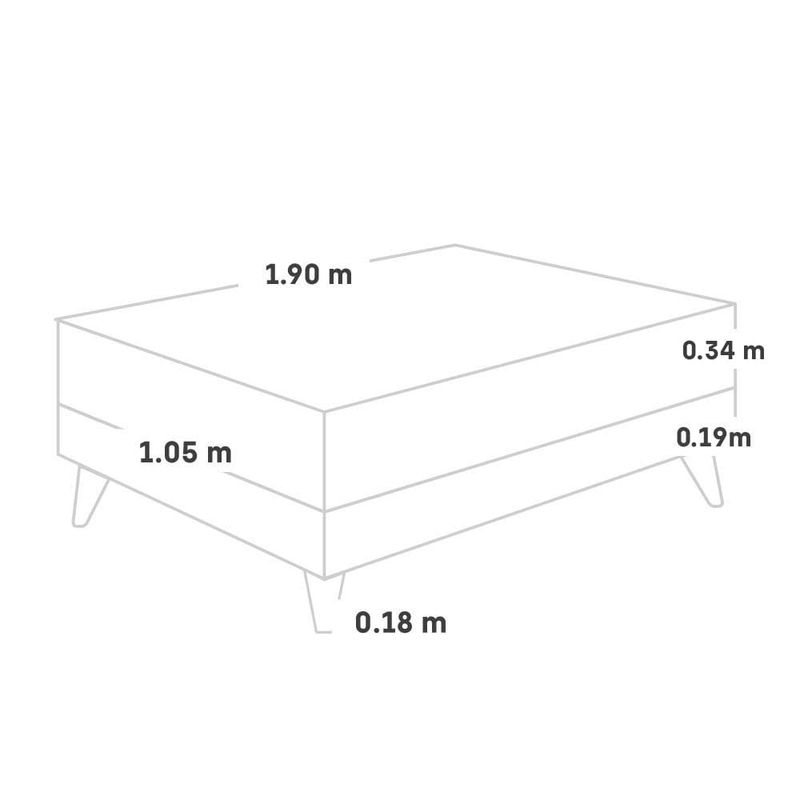Cama Europea Royal Cloud Gris | 1.5 plazas