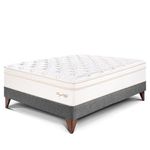 Cama Europea Royal Cloud Gris | 2 plazas