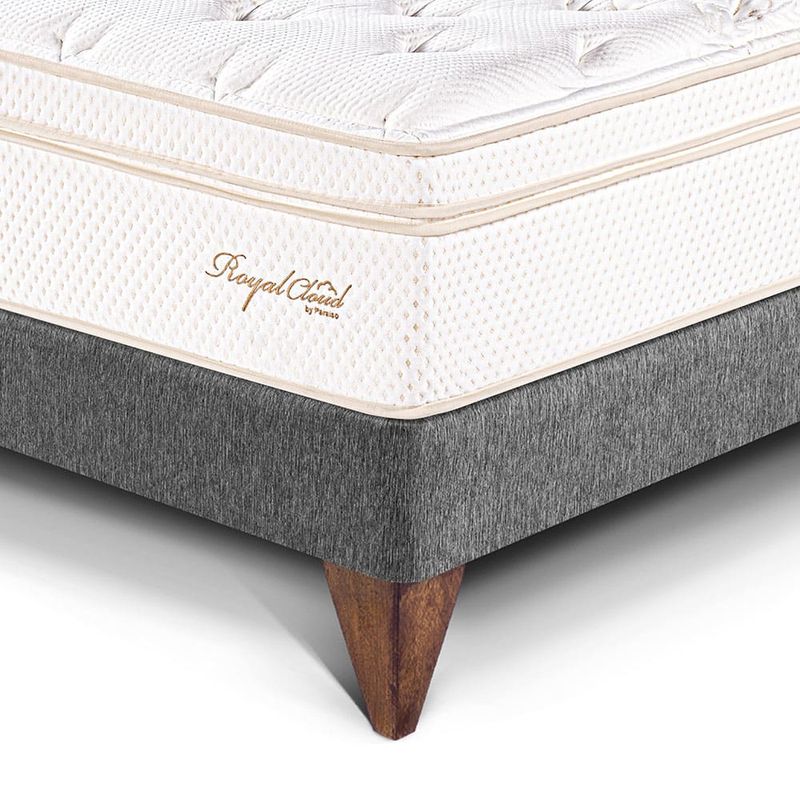 Cama Europea Royal Cloud Gris | 2 plazas